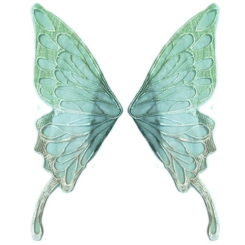Butterfly back collar, lace mesh bottom embroidered corsage, flapping moth, underwear lace accessories Green