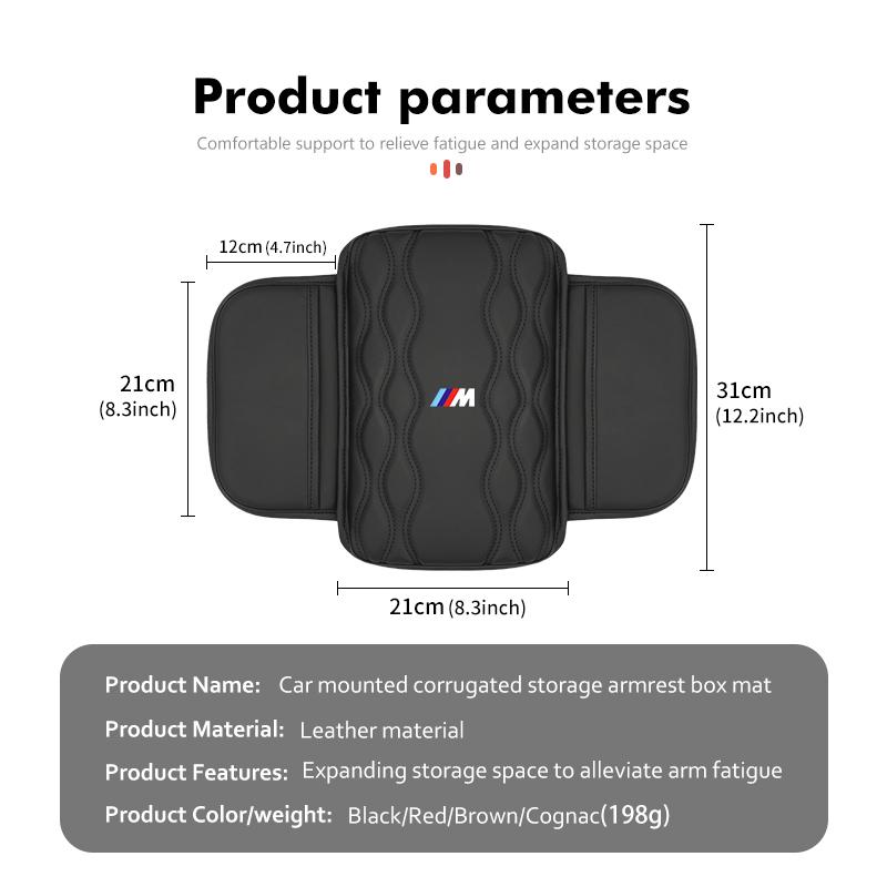 For BMW Car Armrest Pad with Side Storage Bag Center Armrest Protective E70 E91 E30 G30 E53 M3 M5 X6 X4 X7 E92 E93 X1 X3 X5