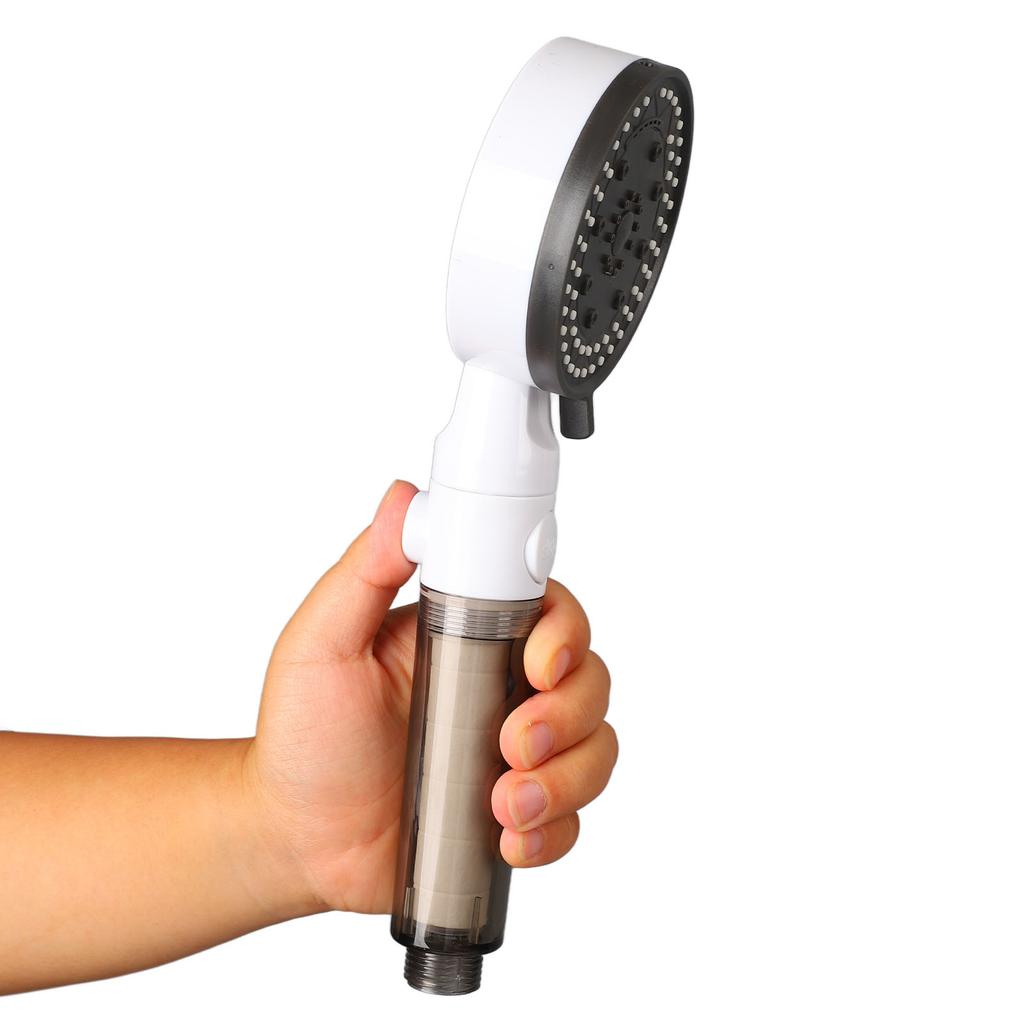 10 Modes Multifunctional Pressurized Showerhead 1 2in Threaded Interface with 1.5M Tube Double Hook Rotating Base 4