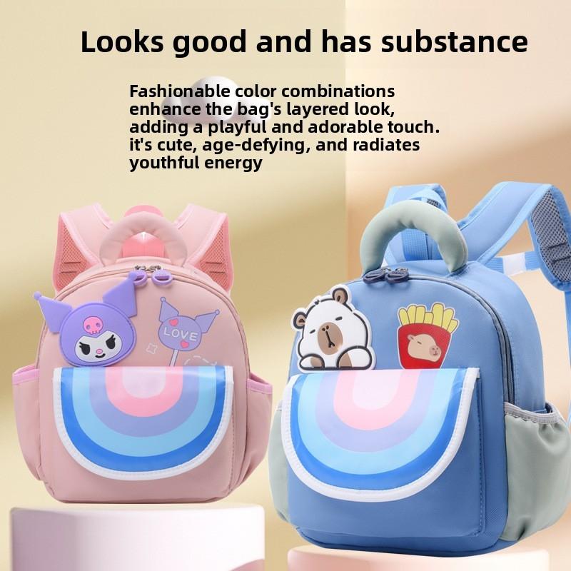 Cartoon Kuromi Capybara Backpack With Breathable Oxford Fabric For Preschoolers School Use