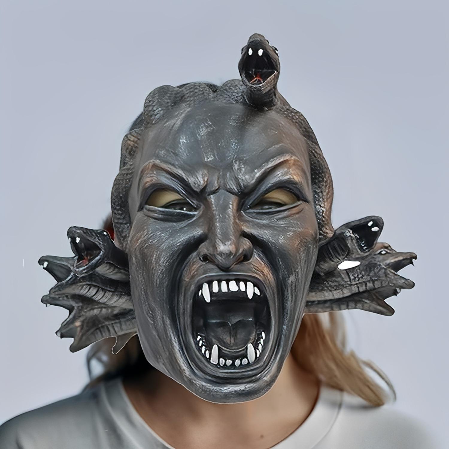 

Snake Demon Horror Latex Mask One size fits all adults чёрный