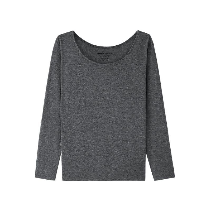 Skechers Comfort Sports Series Fashion Series Solid Color Simple Comfortable Long Sleeve Base Layer Women tops L425W071-05PS S