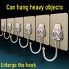 Strong Adhesive Punch-Free Wall Hooks - Stainless Steel, High Viscosity, Large Hooks for Dorms