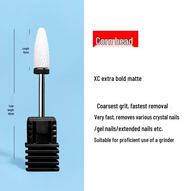Tungsten Carbide Drill Bit with Ceramic Grinding Head for Cuticle Removal and Russian Manicure Prep