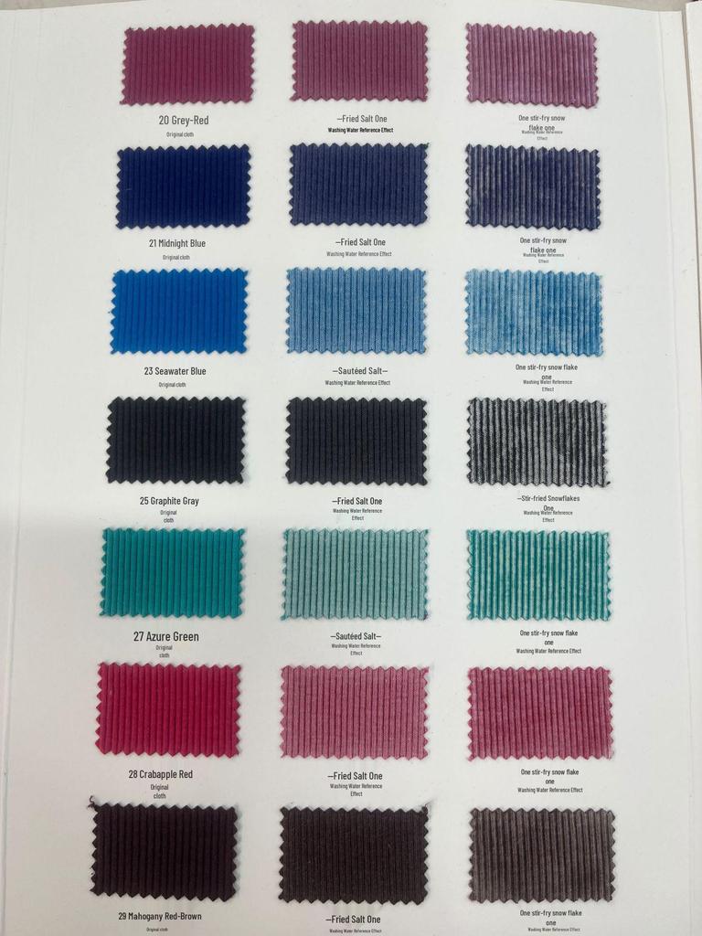 Wax-Dyed Washable Ribbed 2x2 Ice-Feel High Elastic 300g Retro Distressed Fabric, Salt-Fried Snowflakes Finish