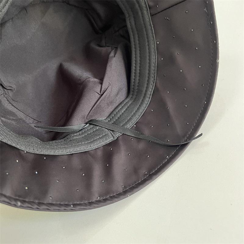 New Temperament Rhinestone Fisherman Hat Children Spring and Autumn Elegant Travel Versatile Face Small Sunshade Sunscreen Basin Hat