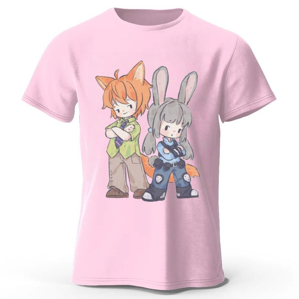 Latest Disney Zootopia2 Couple Pure Cotton Tshirt for MenWomen Daily Casual Soft High Quality Large Sports Short Sleeve Top
