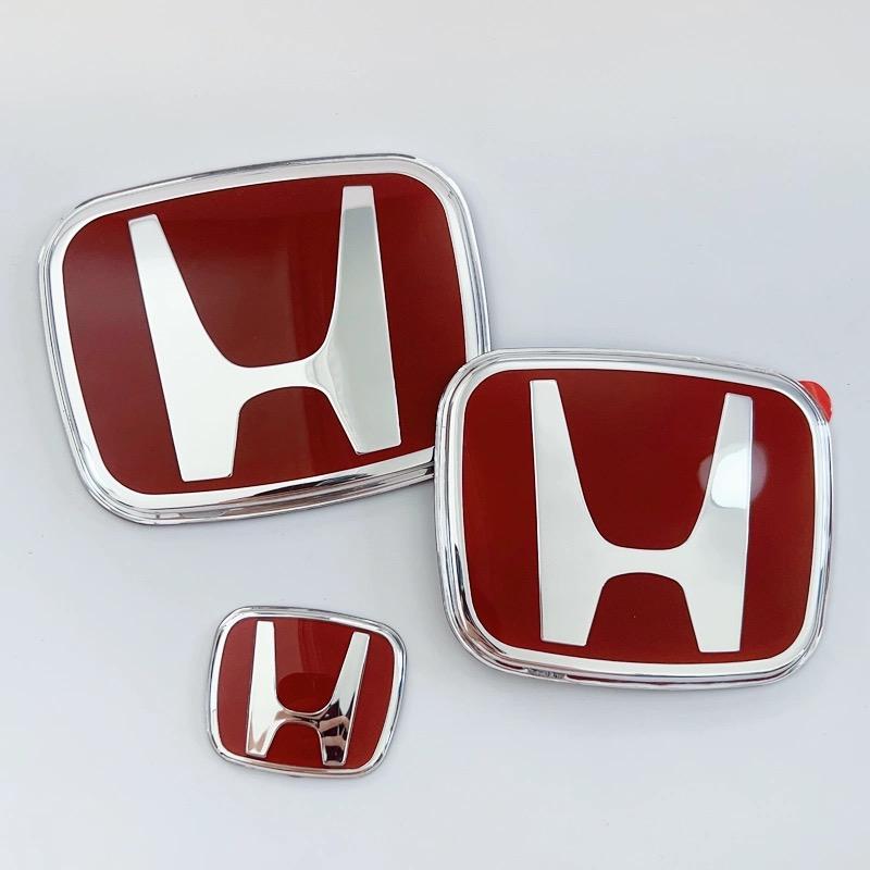 Car Steering Wheel Emblem H-Sticker Auto Front Grille Trunk Modification Accessory For Honda Civic 8th 9th 9.5th 10th Generation