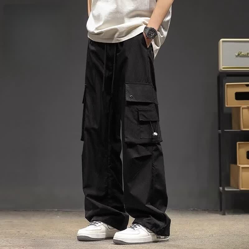 Yalu Men's Summer Thin Loose Straight Cargo Pants