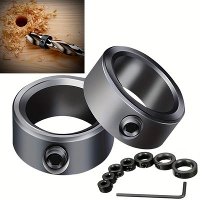 8 Stück Tiefenanschlagring Sechskantschaft und Rundschaft Ersatz Spiralstufenbohrer für manuelle Taschenlochführungslehre Master 3-16mm