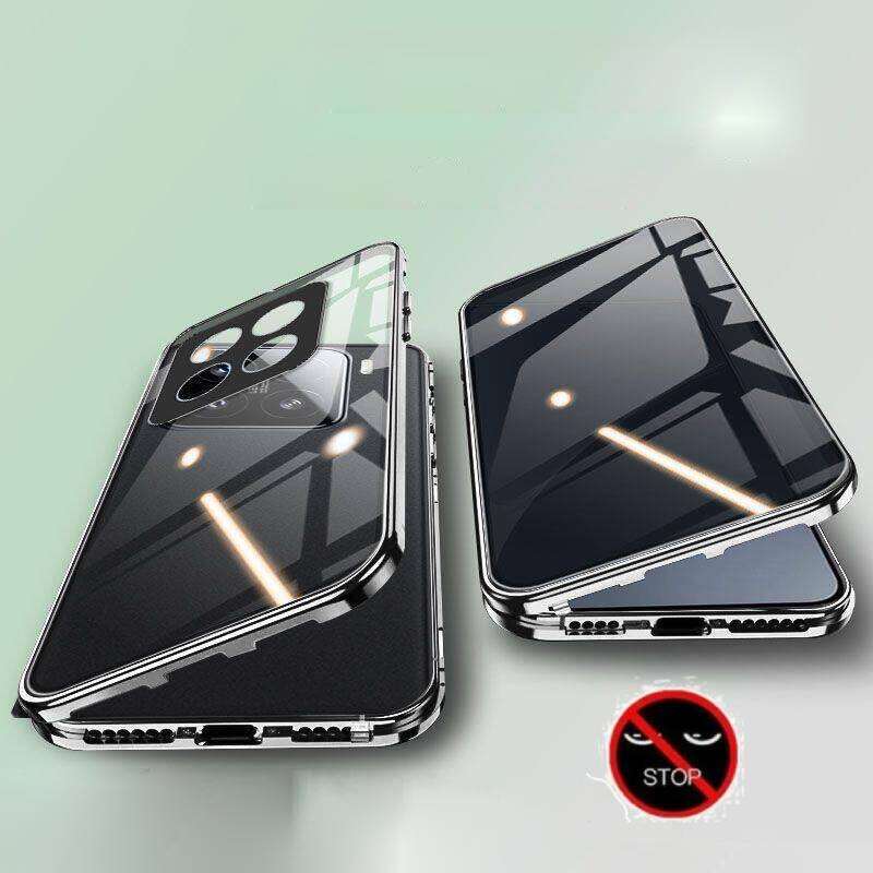 360° Magnetische Anti-Spionage-Hülle für Xiaomi 15T 15 13 Pro mit Hartglas-Kameraobjektivschutzabdeckung Handy-Bumper