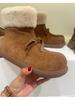 Nai Pie~ Fur integrated fleece warm fluffy cotton boots women's retro wind short boots bow non-slip snow boots