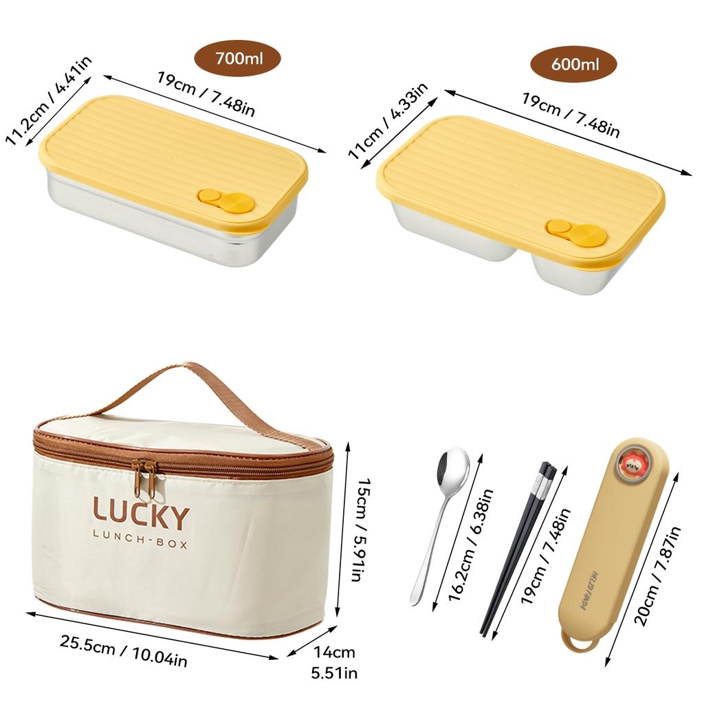 New Portable 304 Stainless Steel Lunch Box Travel Picnic Sealed Leak Proof Fruit Salad Bento Box For Student Adult