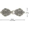 bezelry 6 Pairs Rococo Swirl Flower Cape or Cloak Clasp Fasteners. Sew On Hooks and Eyes Cardigan Clip. 65mm Fastened.