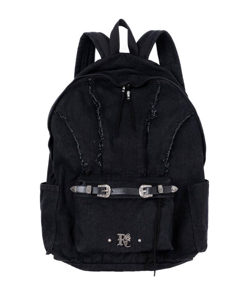 Rssc Raw Cut Denim Backpack - Black