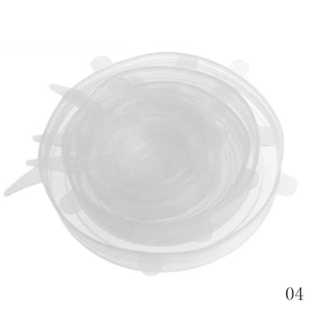 6 szt. Przechowywanie w kuchni Pokrywka silikonowa na żywność Uniwersalne pokrywki silikonowe Garnek Miska Wielorazowe Pokrywki Rozciągliwe Akcesoria Pokrywka do konserwowania