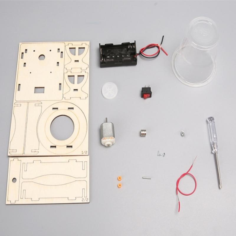 1 Set Water Tornado Swirl Maker Wooden Puzzle Novelty Science Experiment Project Gifts For Children DIY Electric Science Toys