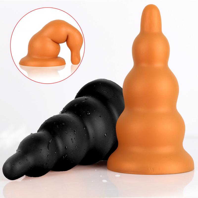 S/M/L/XL Tower Anal Plug Liquid Silicone Huge Butt Plug With Suction Cup Big Fisting Anal Dilation Prostate Massage Anal Sex Toy