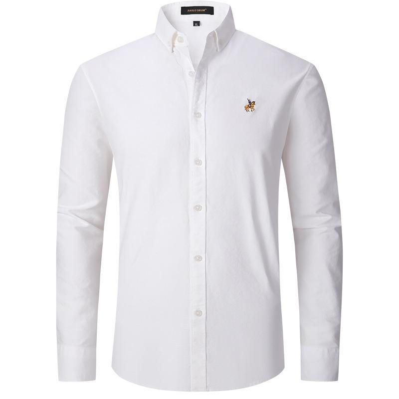 STORN Men's Cotton Oxford Shirt Long Sleeve Business Casual