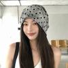 Summer thin stacking hat women's new bag head hat breathable plaid fashion foreign style confinement hat four seasons