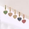 HECHENG,Hot Sale Fashion Copper Color Heart Hoop Earrings For Women Shining Cute Earrings Brincos Wedding Fine Zircon