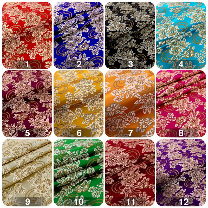 100*75 cm High-density Nylon Floral Brocade Fabric Satin Silk  Jacquard Fabric For Diy Sewing Cheongsam Hanfu Kids Garment
