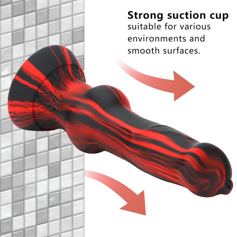 Dildo Pene di Cane Senza Uova Simulato Colore Misto per Donna Dispositivo di Masturbazione Corte Posteriore Grande Plug Anale Strumento di Espansione Anale