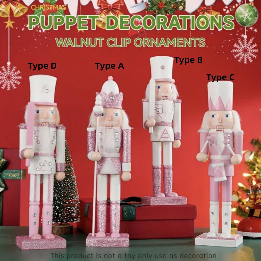 30CM Wooden Nutcracker Ornament for Christmas - Creative Home Decor