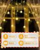 LIHAO Christmas Illumination Lights, Snowflake, 96 Bulbs, 4M, Christmas Decorations, LED Curtain Lights, Icicle String Lights, Christmas Tree