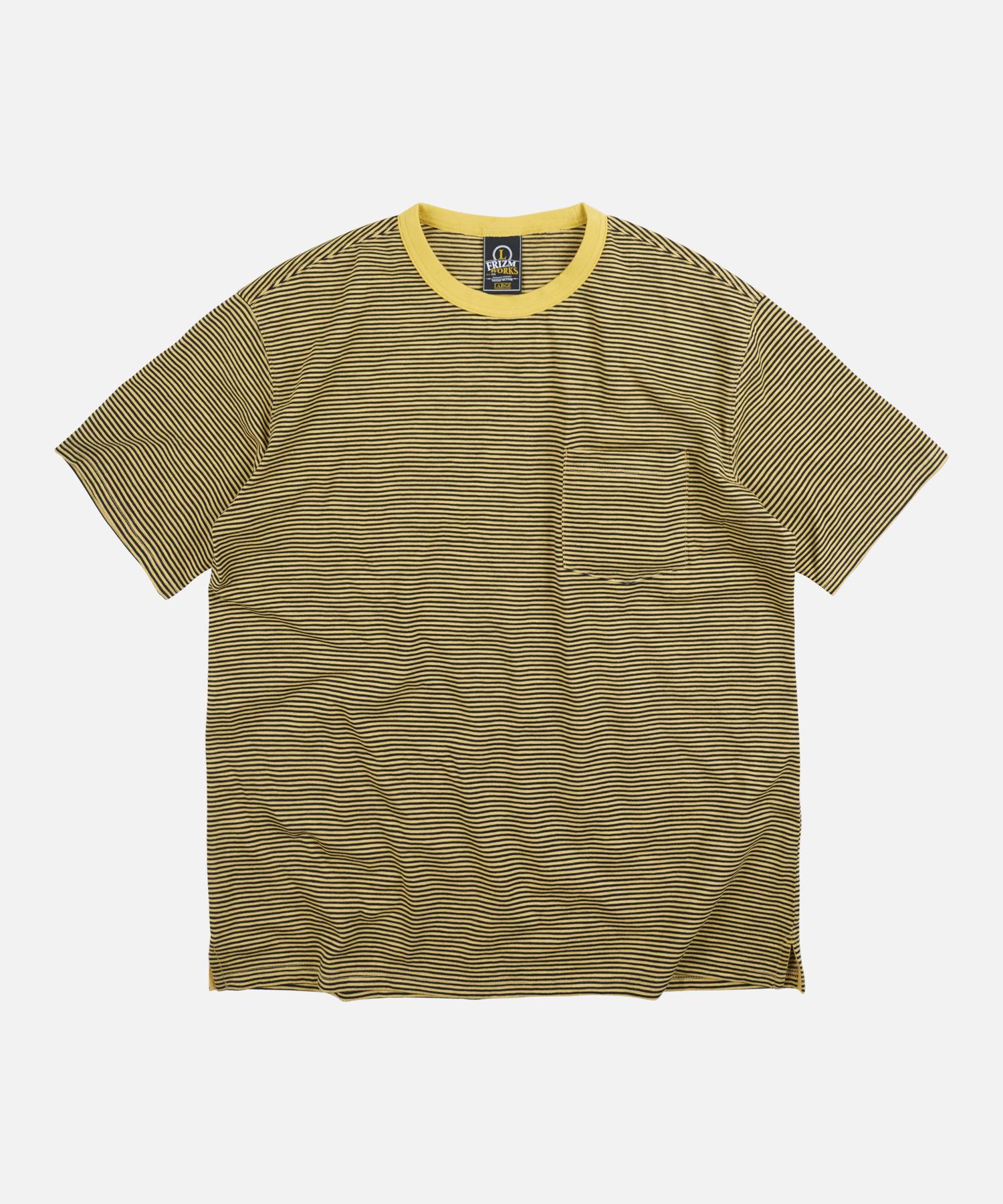 Prism Works Thin Stripe Half Tee _ Mustard Mustard/S