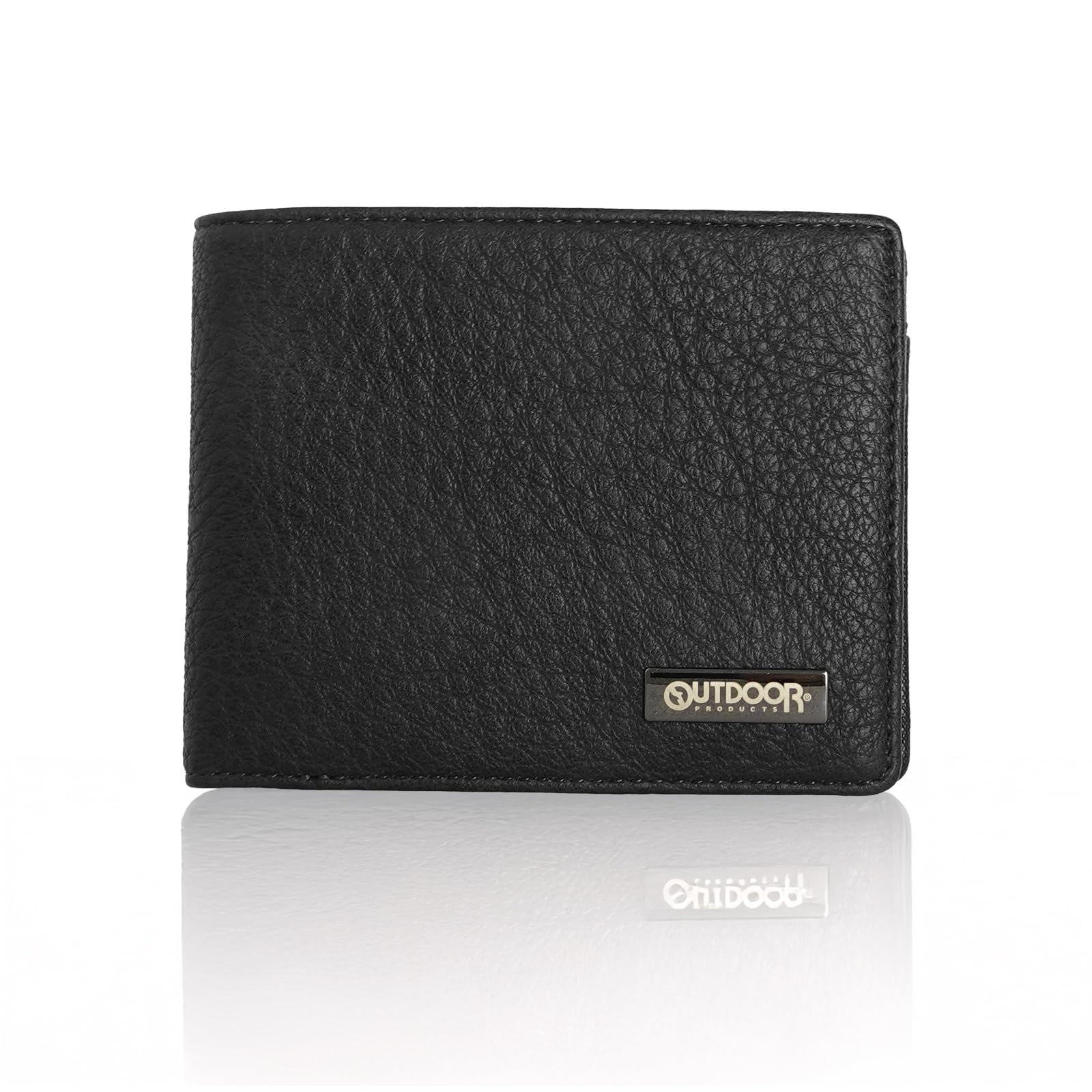 

Outdoor Products Bifold Wallet with Metal Plate, Synthetic Leather, Aged Synthetic Leather, Card Slots, Bill Slots, Coin Purse