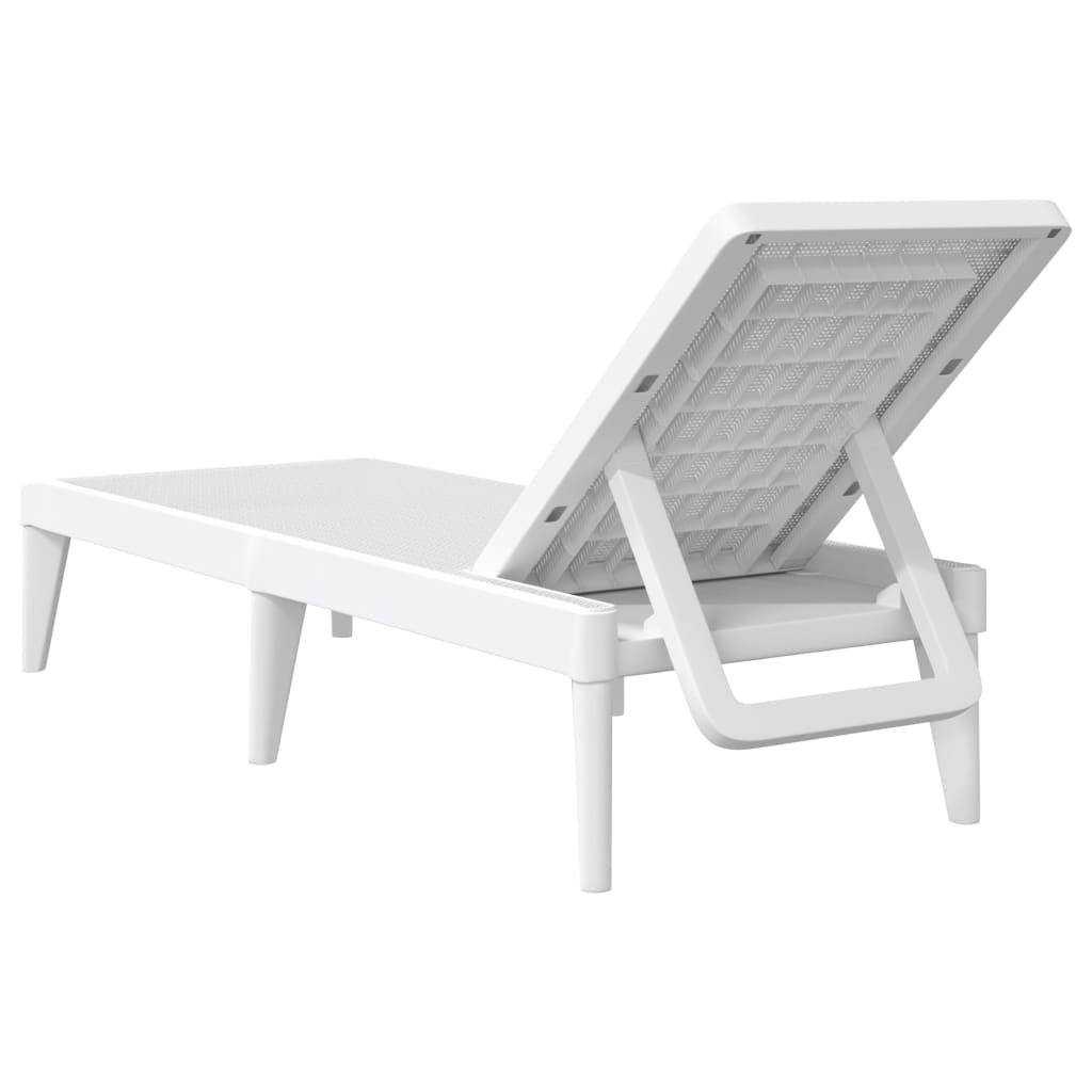 White Sun Lounger 186 X 60 X 29 Cm PP