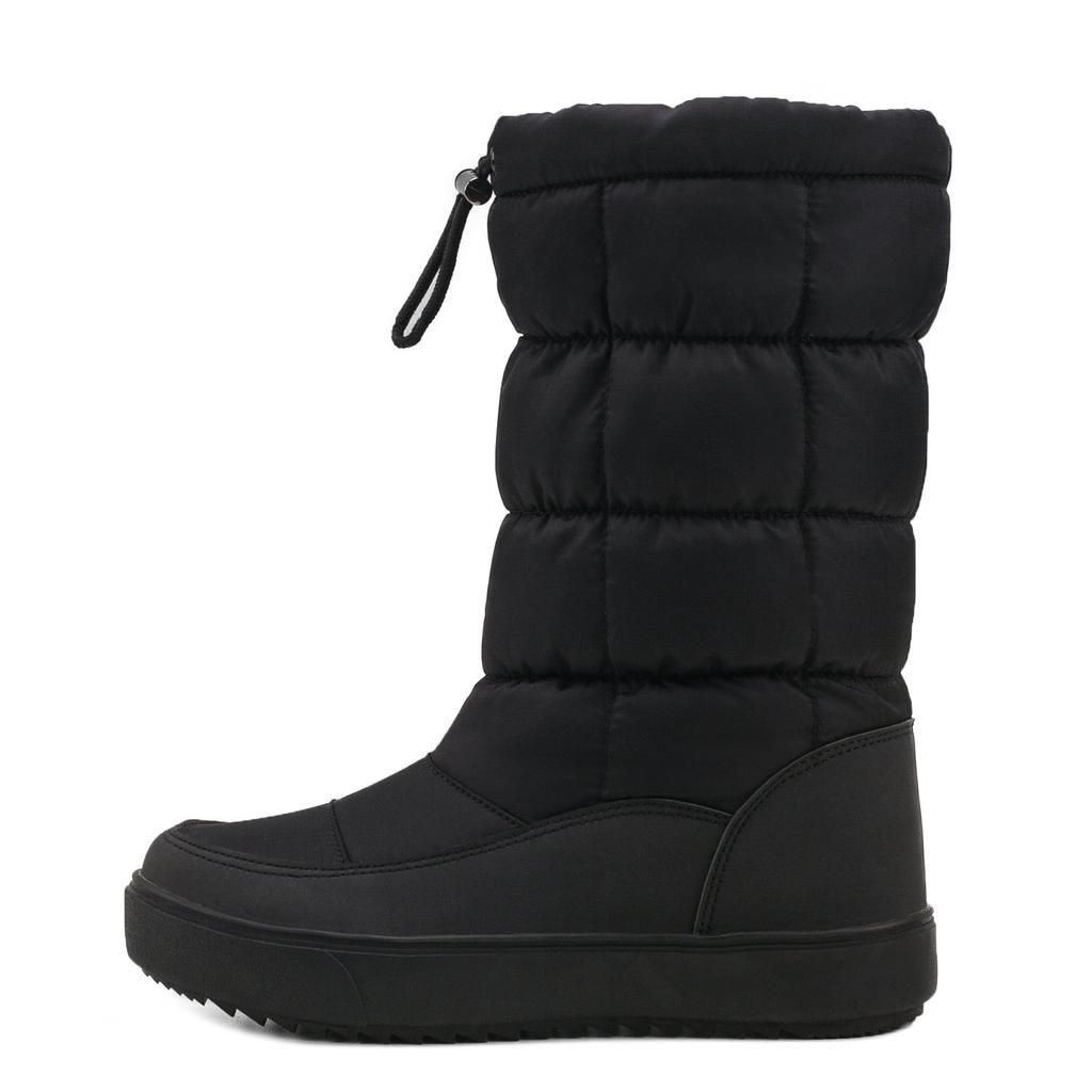 Shenji Schnee Lang Kaltes Wetter und Größe Damenstiefel, Stiefel, Slipperstiefel, Schwarz, 24,5cm