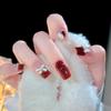 Cute Japanese Cat Eye Short Handmade False Nails Nail Art Stickers