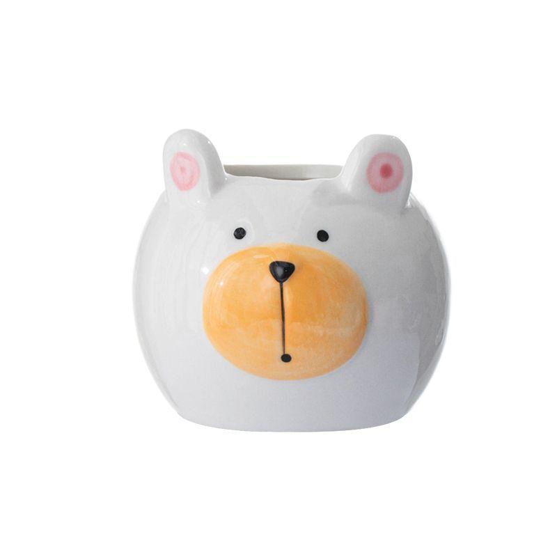 Cartoon Animal Cat Dog Ceramic Vase Small Plant Potted Plant Office Desktop Cat Dog Vase Gift Living Room Countertop Decoration