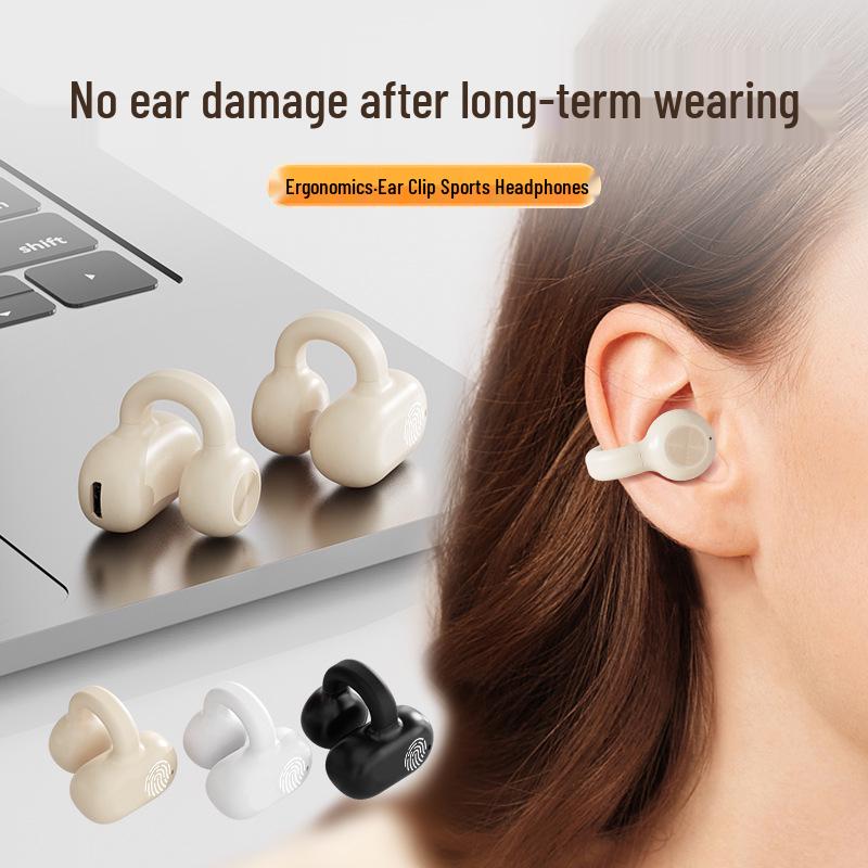 Z28 Clip-on Bluetooth 5.3 Earphone: Long Battery, Non-In-Ear, Gentle on Ears
