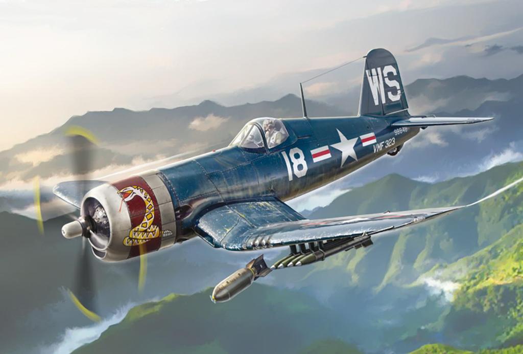 Platz Italeri 1/72 Scale American Fighter F4U-4 Corsair Plastic Model Kit IT1453 (Airplane)