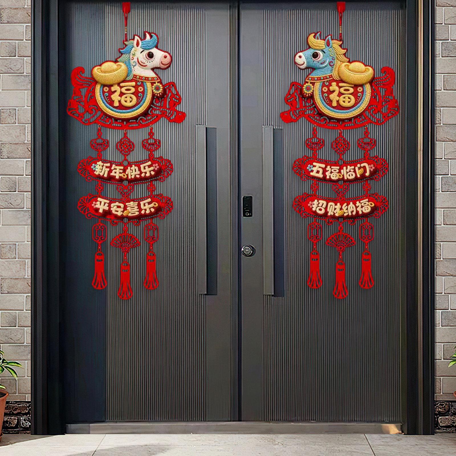 

Creative New Year Pendants with Tassels Traditional Chinese Hanging Decor for Front Door Wall Office Spring Festival
