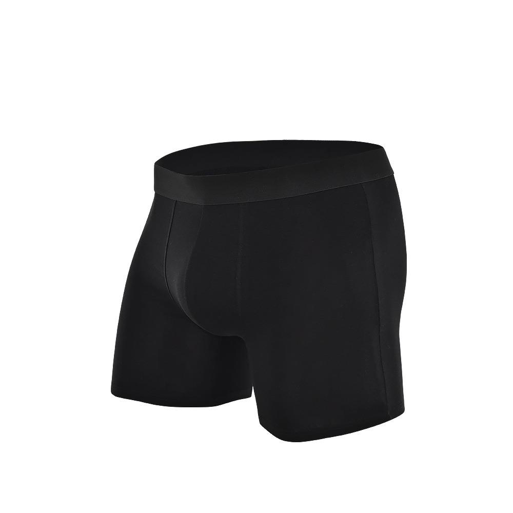 Lightweight and Breathable Cotton Solid Color Men's Black Belt Casual Four Corner Shorts