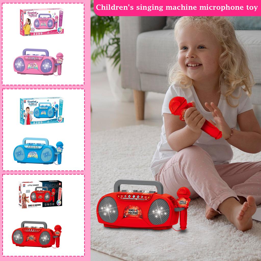 Kids Machine Toy With Microphone – Light Up Karaoke Player Compatible