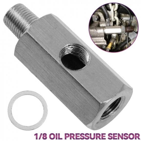 18 NPT Oil Pressure Sensor Tee to NPT Adapter Turbo Supply Feed Line Gauge T