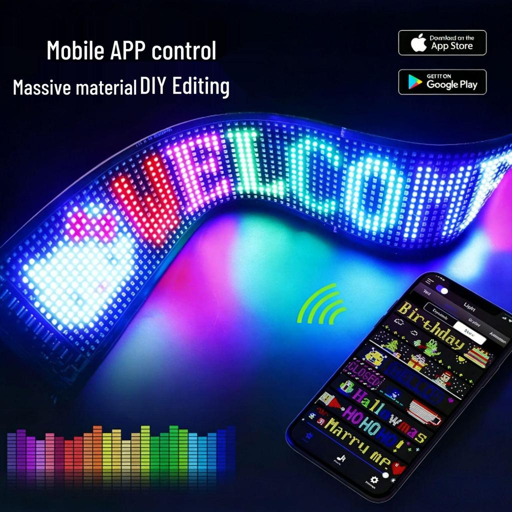 Ultra-Thin Flexible LED Screen Protector: USB Smart Peel-and-Stick Text Display for Car Rear Window Advertising