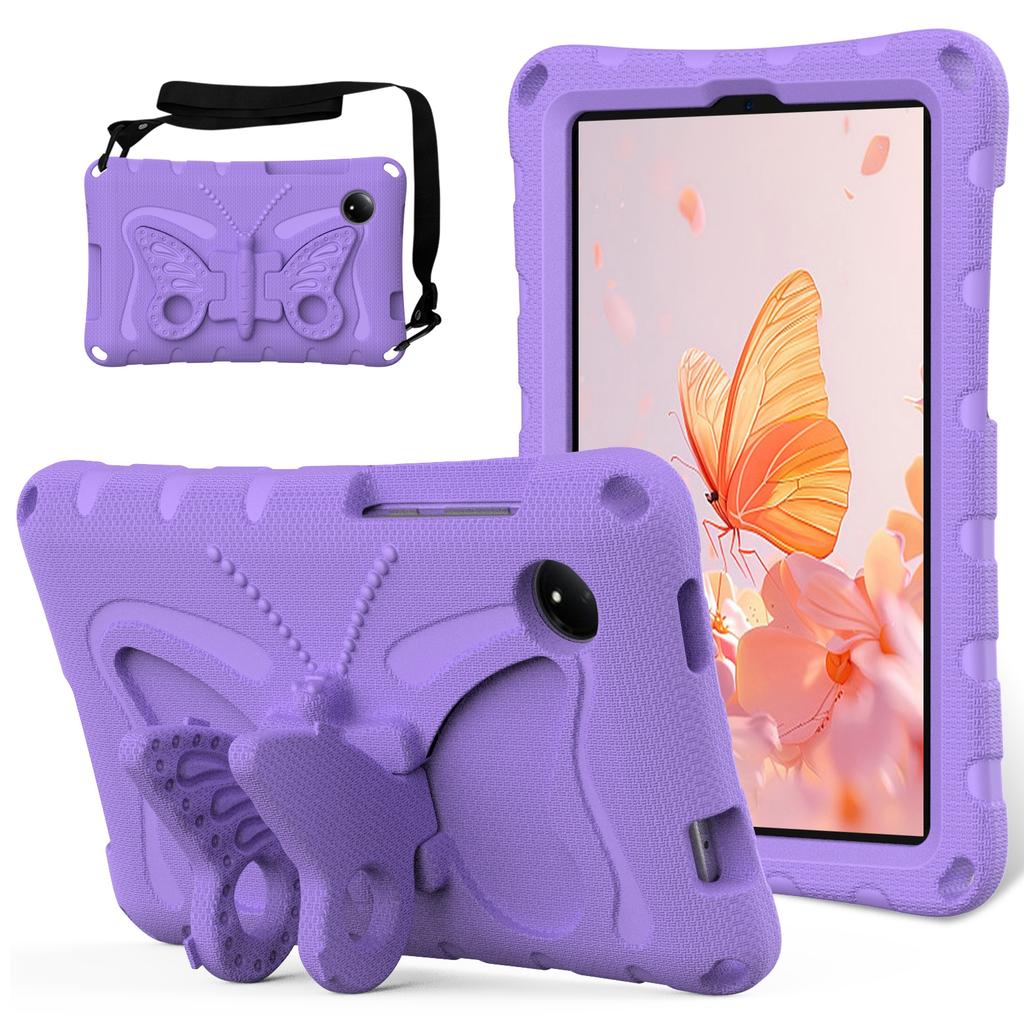 For Xiaomi Redmi Pad SE 4G 8.7 Inch Case Butterfly Kickstand EVA Tablet Cover with Shoulder Strap