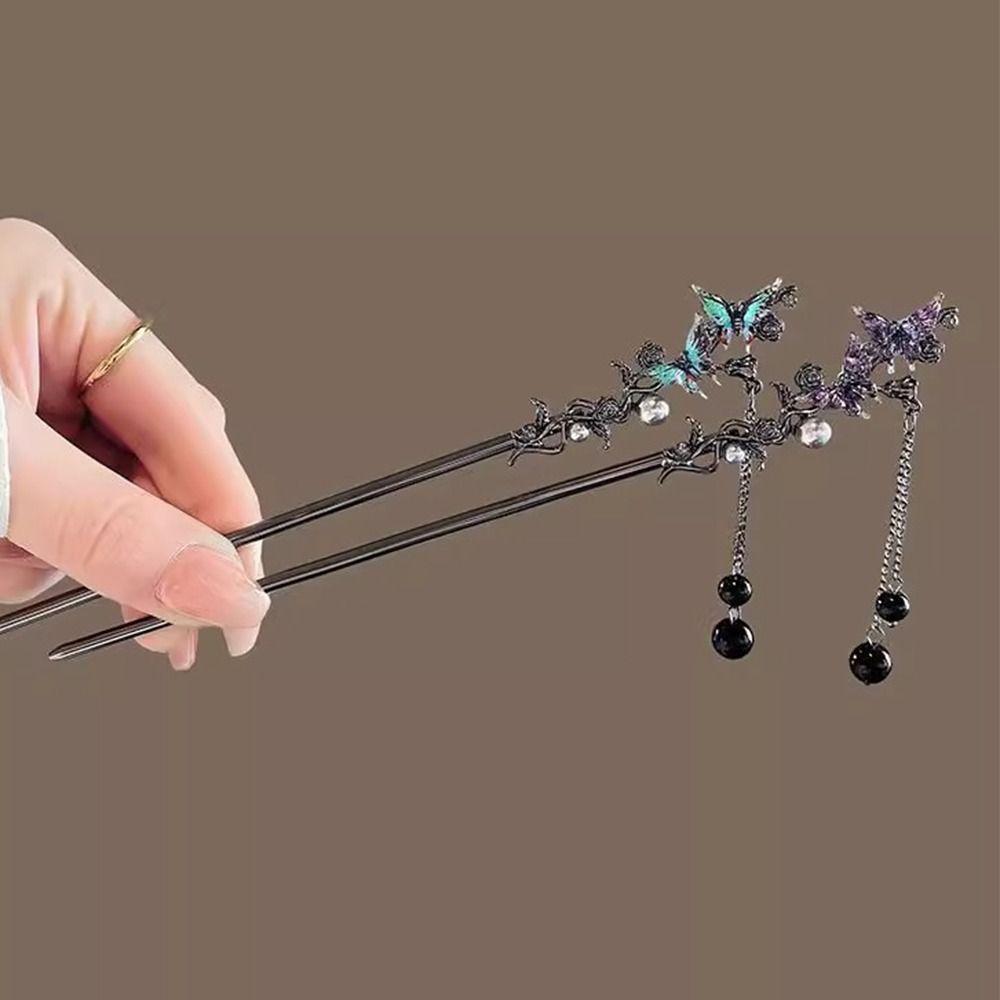 Neo-chinese Style Flower Hairpin Metal Jewelry Hair Accessory Hot Hair Sticks For Women