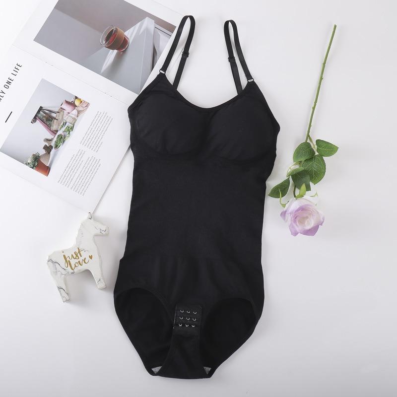 Adjustable Strap Seamless Tummy Control Bodysuit S чёрный