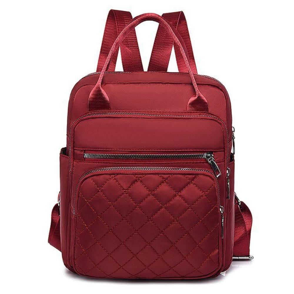

Casual Waterproof Shoulder Bags Oxford Large Capacity Women s Rucksack Adjustable Straps Lightweight Travel Backpack вино красного
