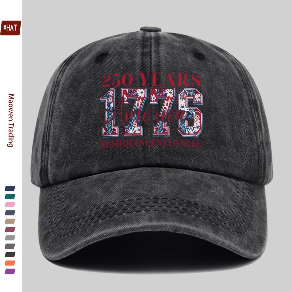 Pc Th Anniversary Commemorative Printed Baseball Cap Meter Floral Pattern Print Sun Hat Comfortable and Lightweight