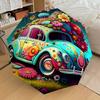 1 Stück Regenschirm mit Blumenmuster - 8 Speichen verstärkt, Automatisches Öffnen, Leicht & Langlebig, Niedliches Modeaccessoire für den Außenbereich, Strand oder Freizeit, Strand U