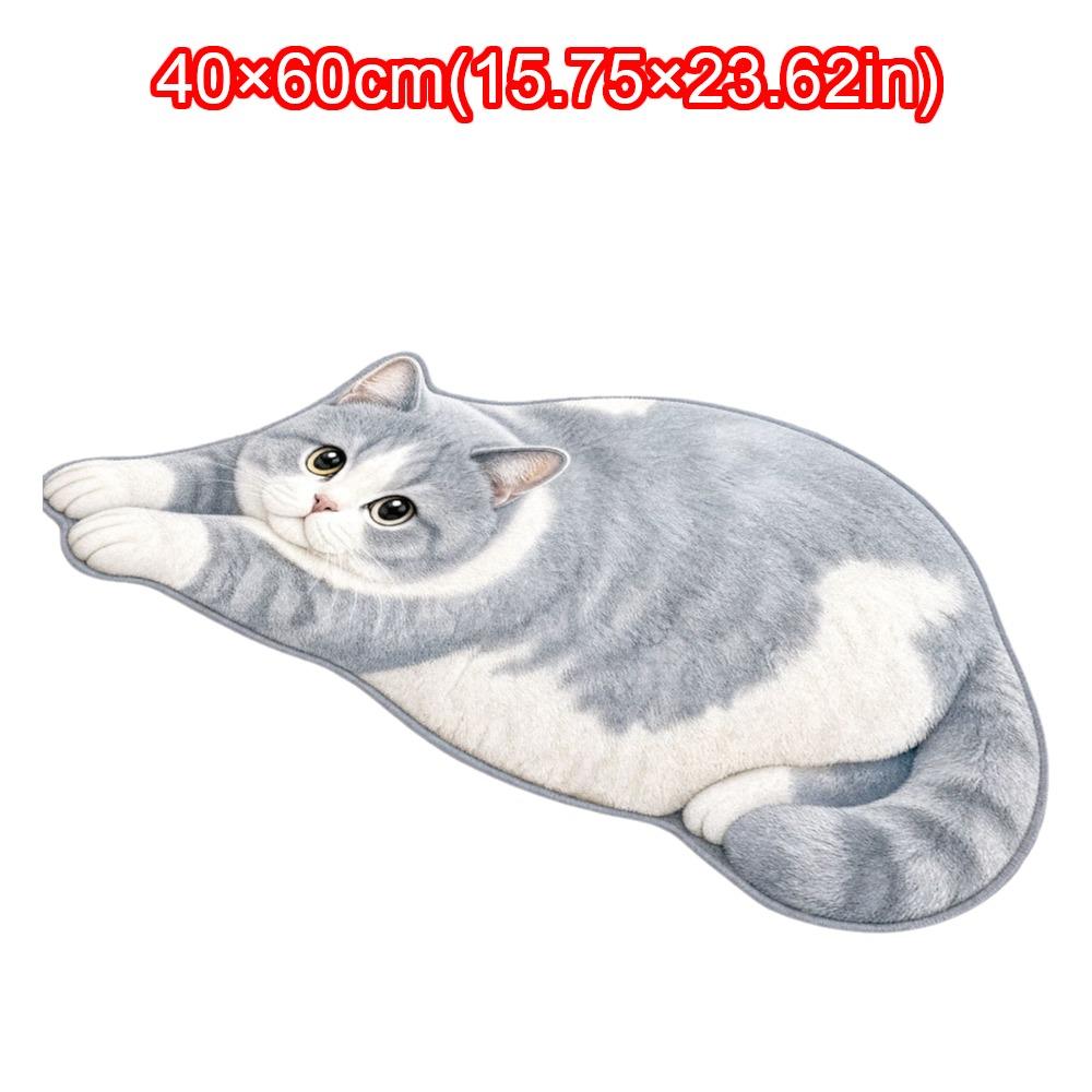Decorative Rug Cat Shaped Rug Cat Pattern Cat Floor Mat Cute Animal Door Mat  Living Room Decor