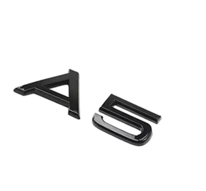 2026 2PCS 4Ring logo ABS Black Car Hood Front Grill Rear Trunk Emblem Sticker 1P A5 1P Quarrto 1P 2.0T 2P Sline For AUDI A5 2010-2019
